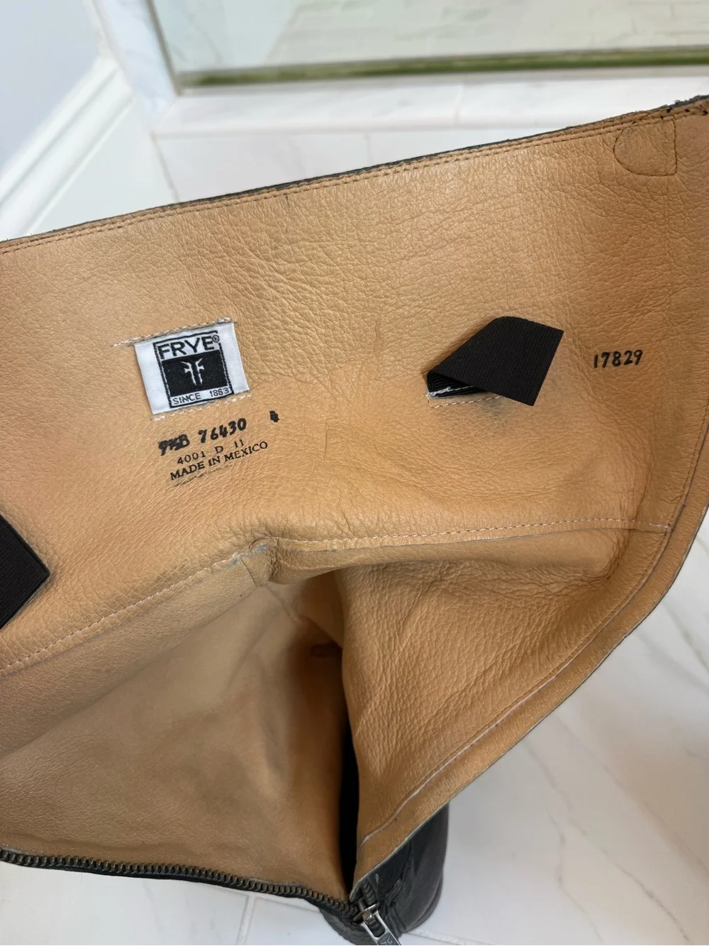 Size 9.5 Melissa Button Back Frye Black Tall Leather Riding Boots